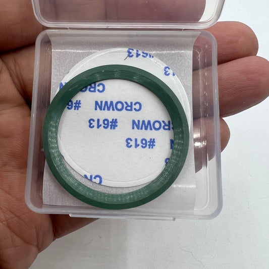 38mm green ceramic watch bezel with golden font and luminous details by Slope, ideal for watch repairs.