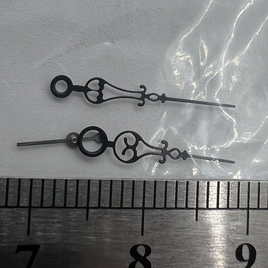 Black floral watch hands for Seagull ST3600 movement, precise design enhancing vintage timepieces.