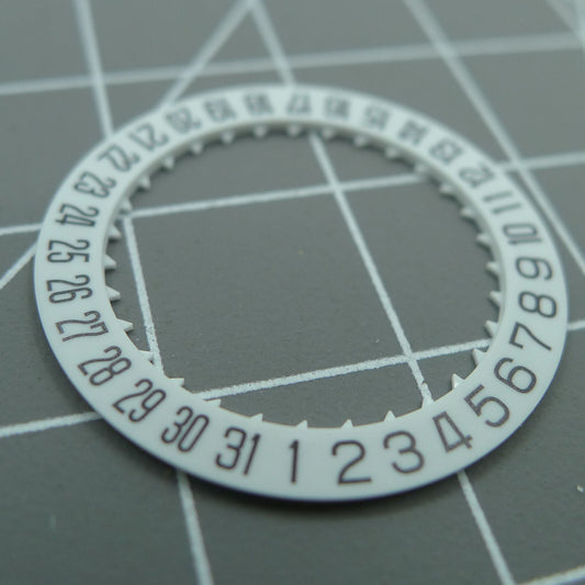 White date disk wheel showing date at 6 o'clock for Miyota 8215 8200 movement, generic brand.