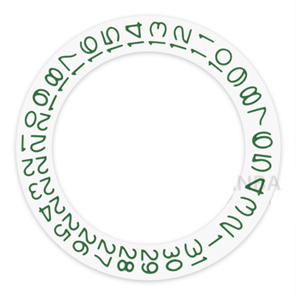 Disque de date à fond blanc et caractères vert foncé pour Miyota NH35/NH36 Date3