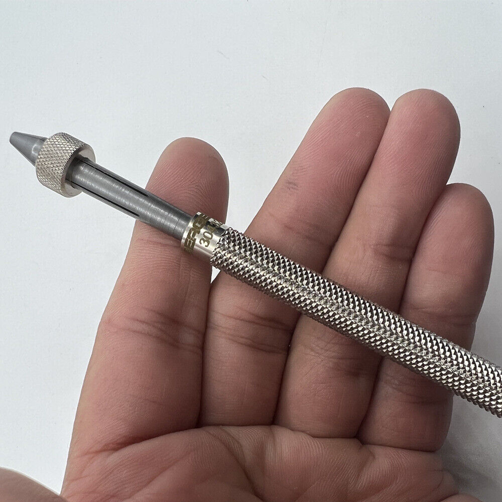 Bergeon 30432 pin vice with slide lock, secure drill and broach holder for precision watchmaking tools.