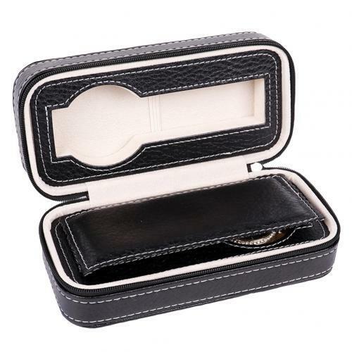 2/4/8 Grids Portable Watch Box Case Organizer PU Leather Zipper Watch Display