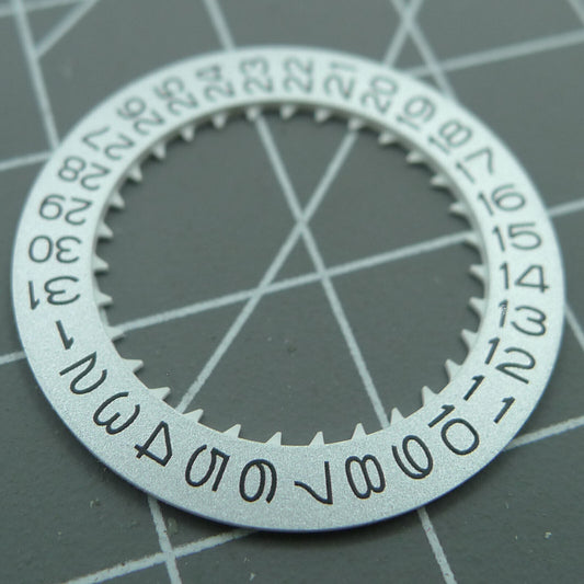 Vintage silver date disk wheel for NH36 NH35 watch movement, crown position 3.8 accessory.