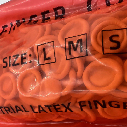 Antistatic yellow latex finger cots set for precise watch repair protection.