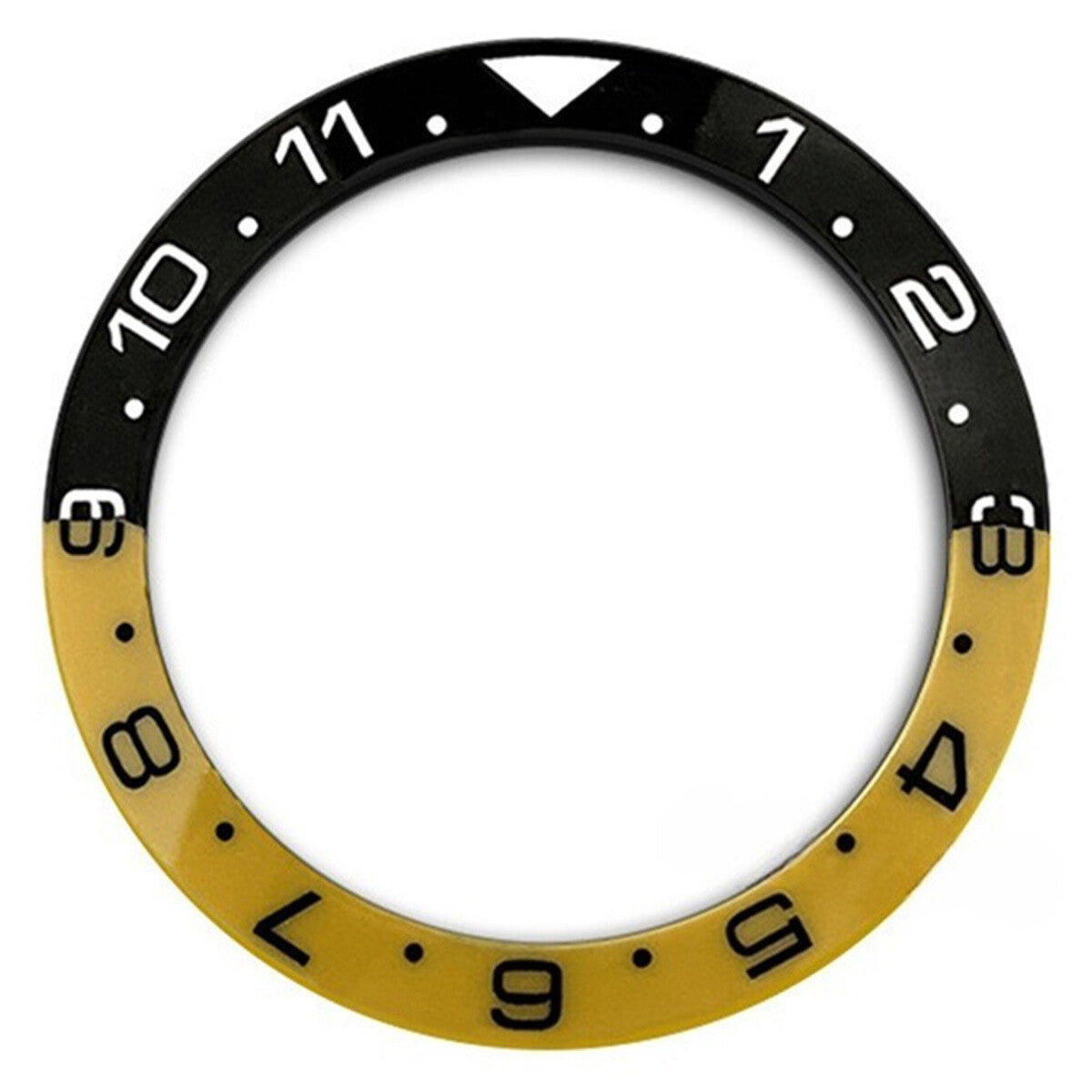 38 mm Keramik Slope 1-11 Schwarz + Gelb Uhrenlünettenring für SUB 007 Uhr