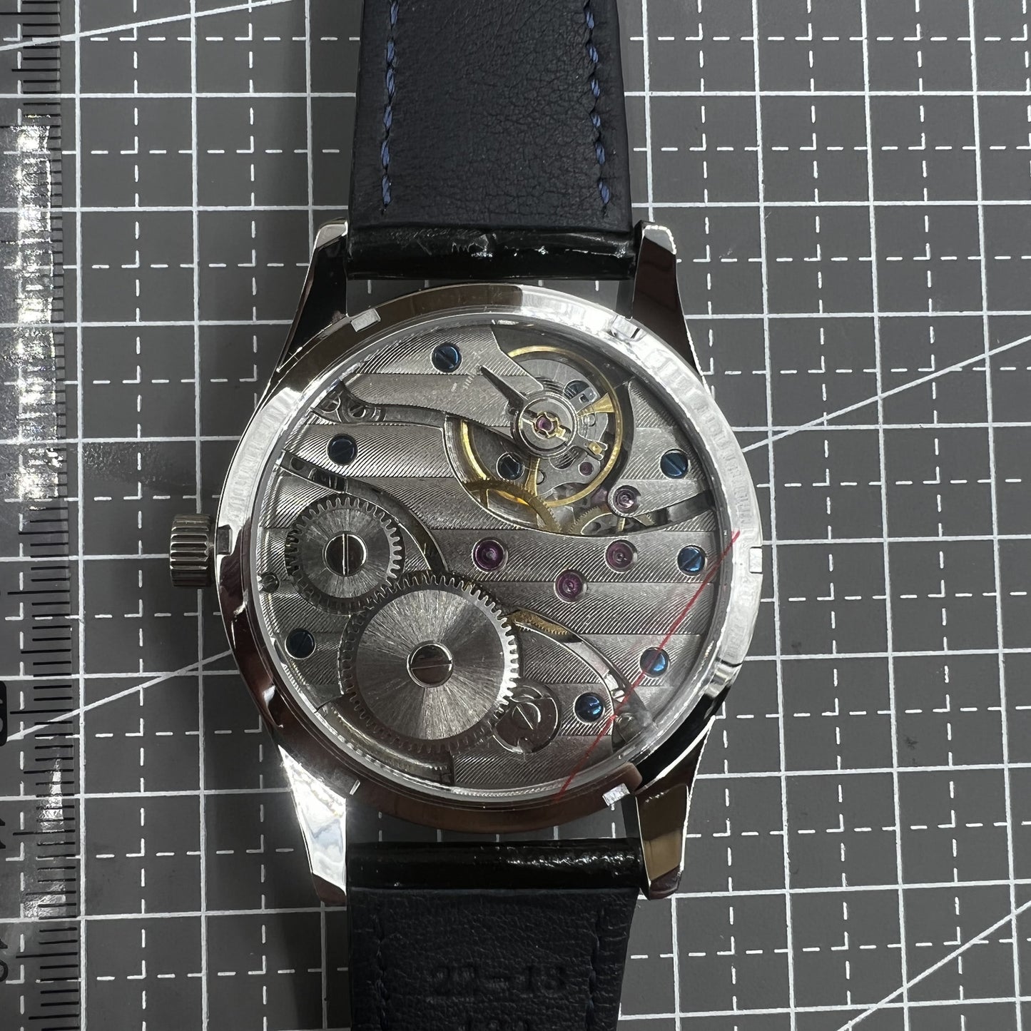 42mm Men Watch Seagull ST3600 Manual Chain Up Mechanical Movement