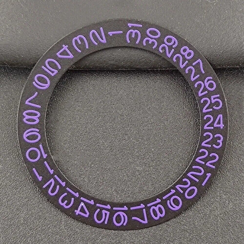 Purple date wheel overlay for NH35 NH36 movement, enhancing dial contrast and stylish watch accessory.