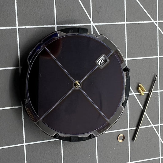 Hattori Epson TMI VS37 solar-powered quartz watch movement for precise timekeeping and durability.