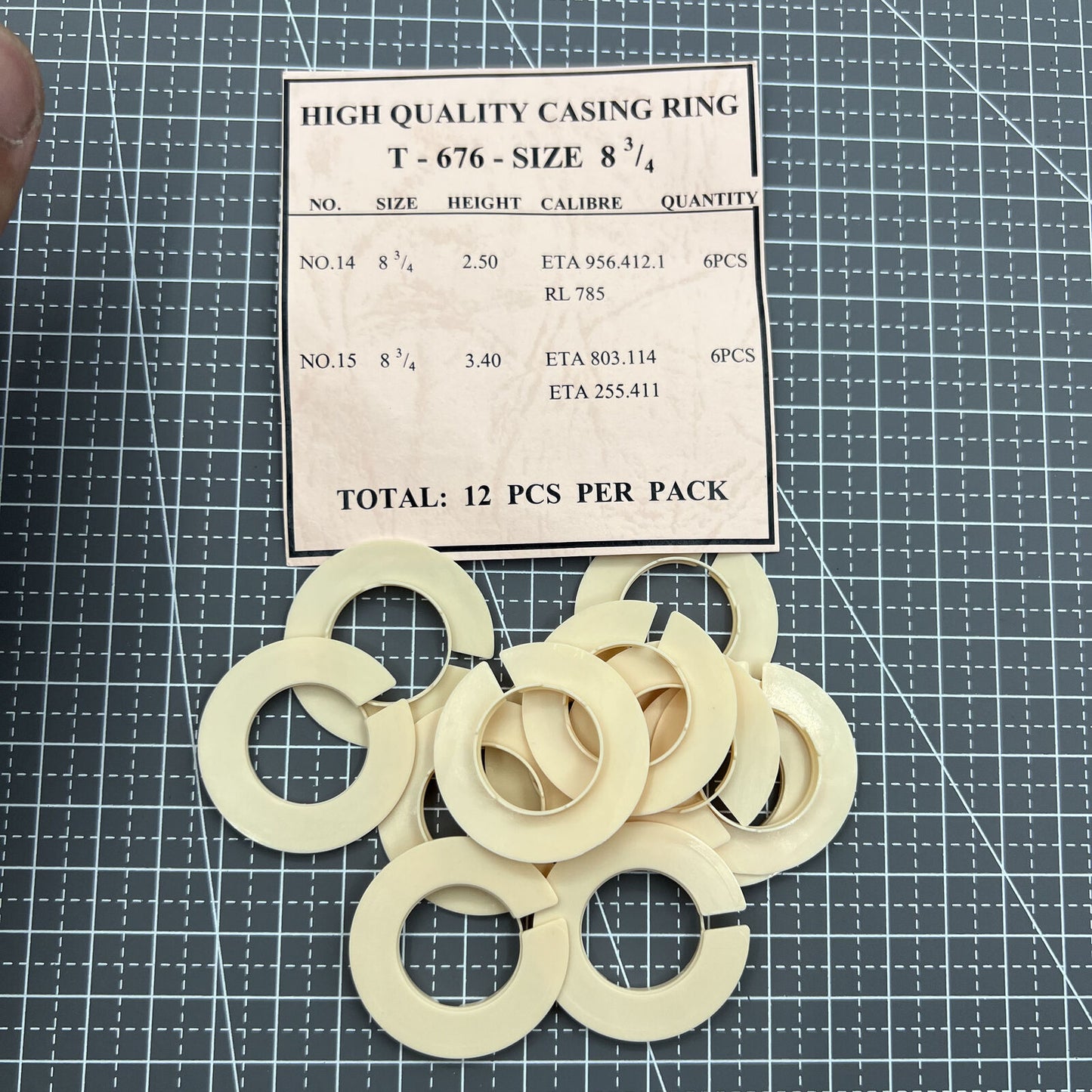 12 pièces 2 tailles de ligne entretoise de boîtier de mouvement support de bague de boîtier #T-676-TAILLE 8,75