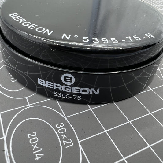 Swiss Made Bergeon 5395-75-N black gel cushion for 75mm watch cases, durable accessory for protection