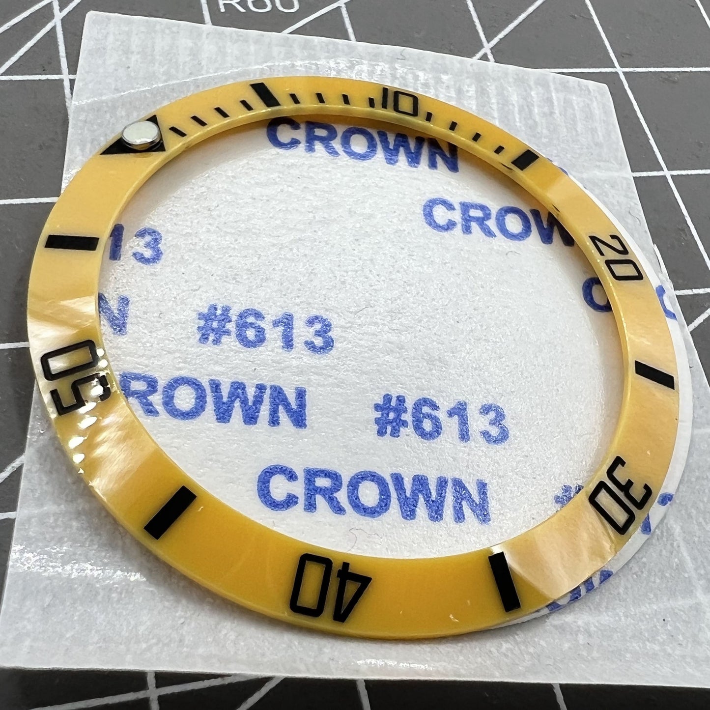 38 mm Keramik Slope SUB Gelber Hintergrund Schwarze Schrift Uhr Lünette Ring für SUB007