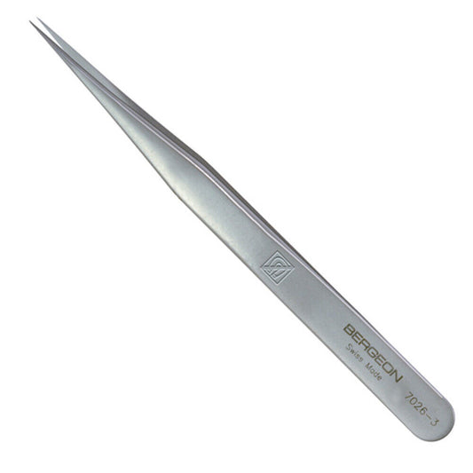 Bergeon 7026-3 antimagnetic fine tweezer for hairsprings, Swiss precision tool