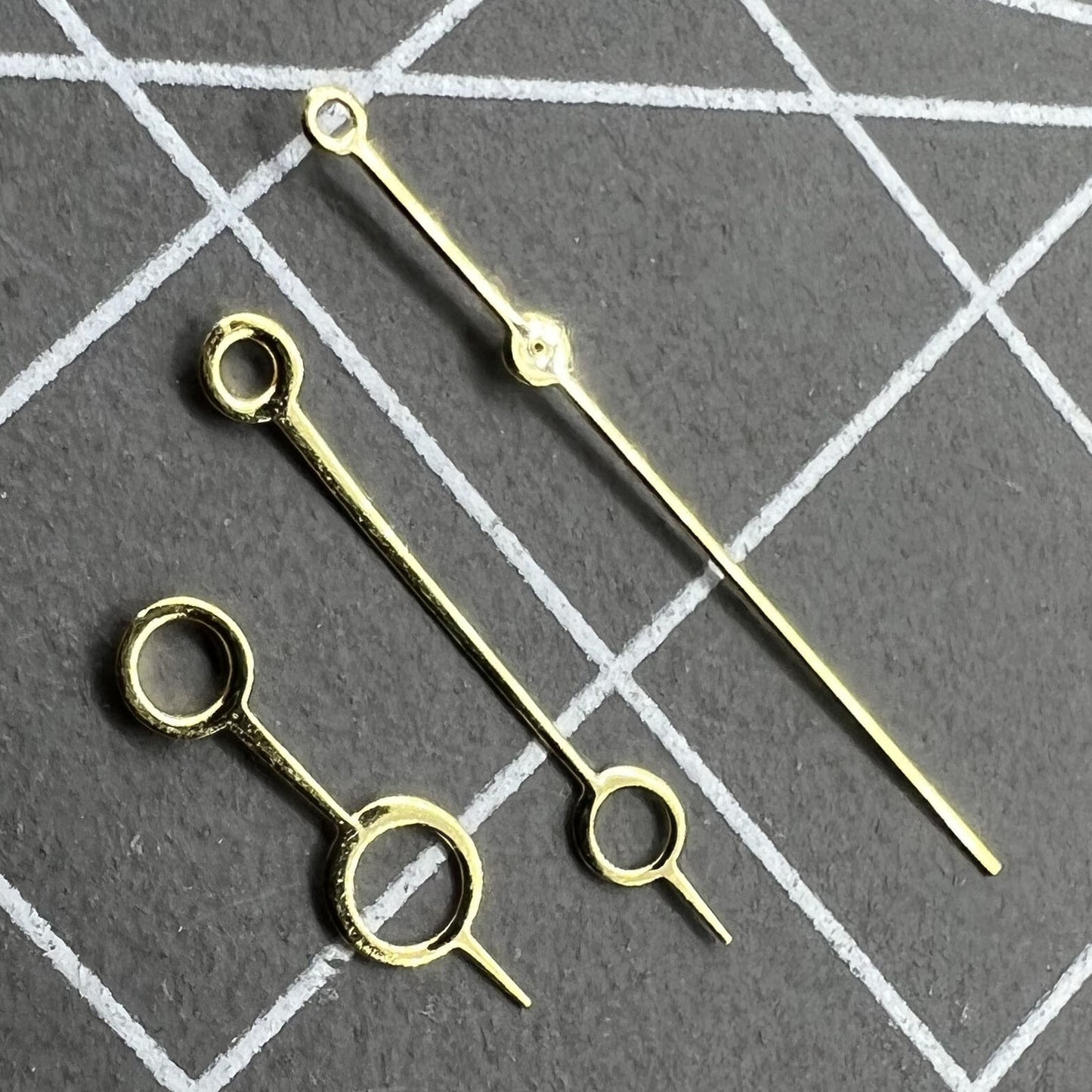 Golden hollow bubble watch hands for NH35/NH36/4R/7S movements, stylish and precise.