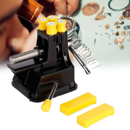 Adjustable watch back case holder opener for precise repairs in watch maintenance.