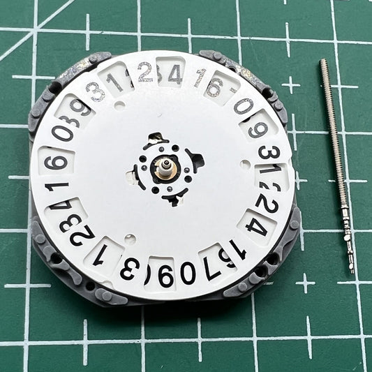 Japan Made Hattori Epson TMI VJ76 quartz watch movement with date display at 6 and 12 o'clock positions.