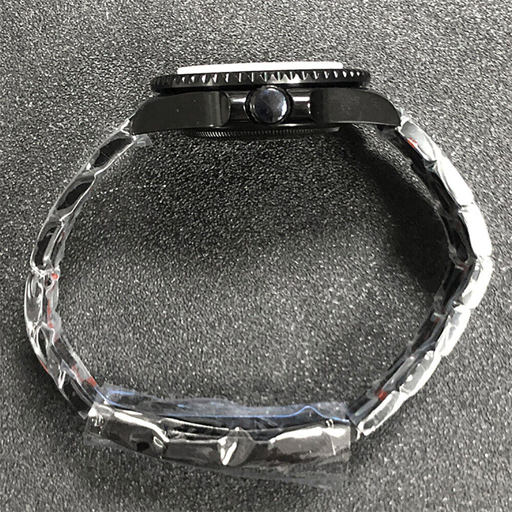 Boîtier de montre 40 mm avec bracelet en acier inoxydable noir PVD et verre saphir pour NH35/NH36