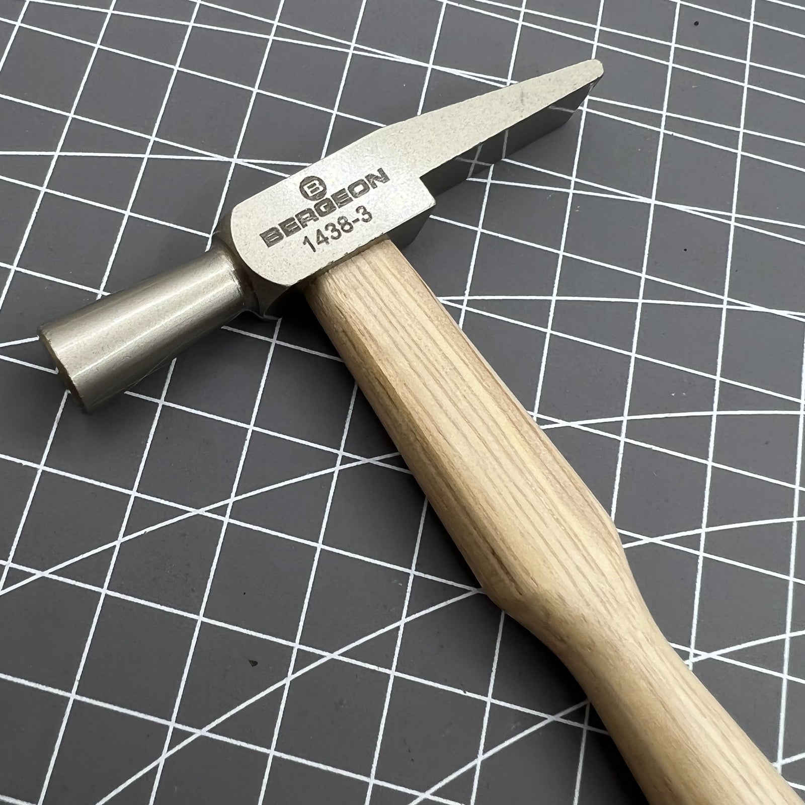 Bergeon 1438-3 Swiss Made hammer, 70mm length, 10.5mm head, precision tool for watch repairs.