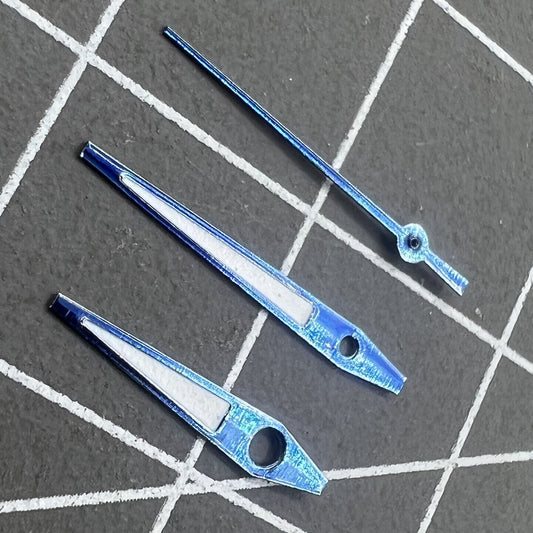 2 Sets Blaue Zeiger mit grünem Leuchteffekt für Miyota 2315 2035 2036 2115 2305