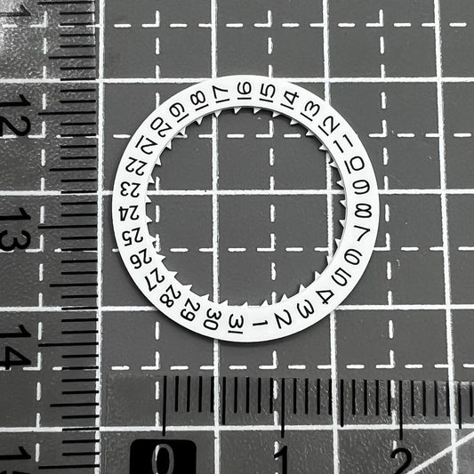 White date disk wheel with clear date display at 3 o'clock for Miyota 8215 8200 movement.