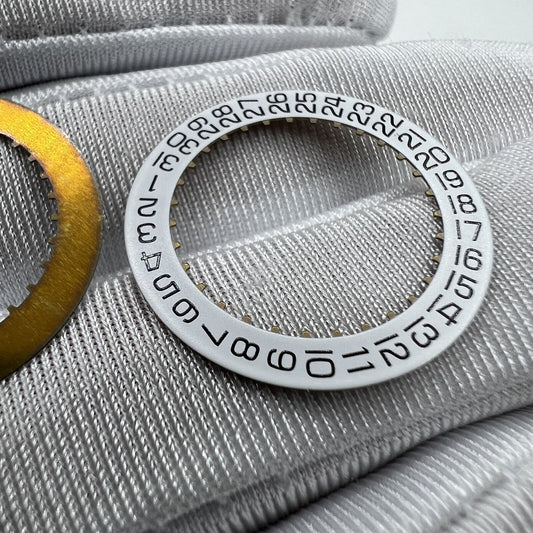 Generic Date at 6 White Date Disk Wheel for ETA2824-2 watch movement replacement.