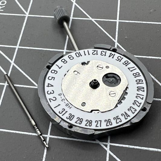 Miyota GN10 Japan quartz watch movement with date display at 6 o?clock, precise and reliable.