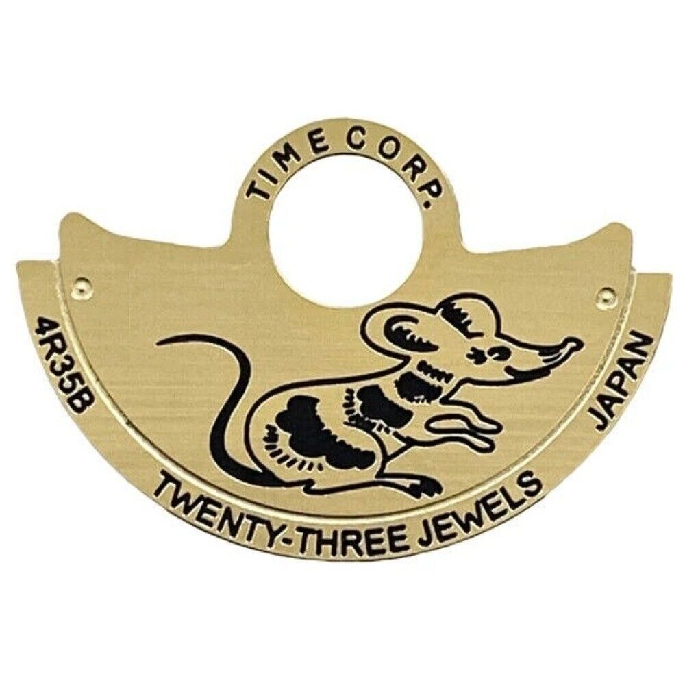 Golden Rat Zodiac rotor overlay for NH35 NH36 4R35 watches, enhancing watch movement design by RatBrand.