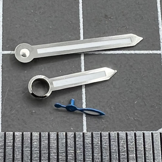 Silver trim arrow-shaped green lume watch hands for ST3600/ST3620/ETA6497/6498 mechanical movements