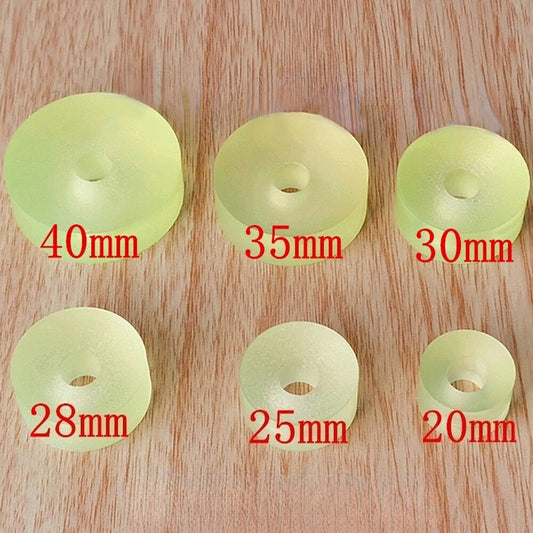 Set of 6 yellow watch movement pads, 2-4cm cushions for precise watch repair and maintenance.