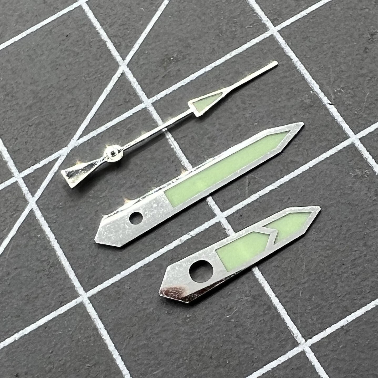 Silver Trim C3 Strong Green Luminous Watch Hands for NH36 NH35 Movement