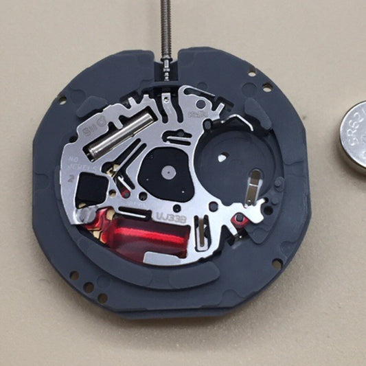 Epson VJ33B quartz watch movement with double calendar date at 3, Japan made precision part.