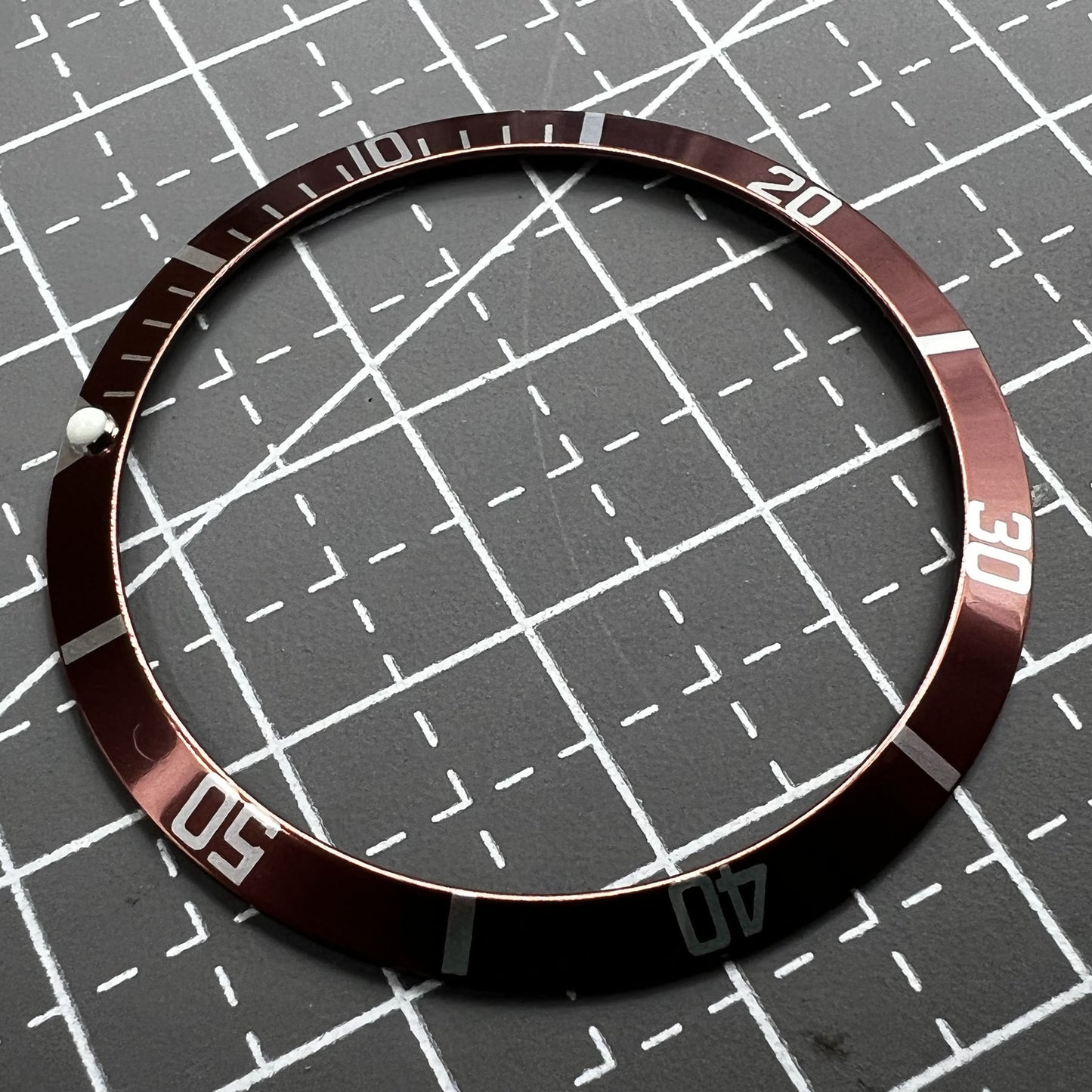 36,5*30,8mm Vintage Aluminium Legierung Hang Grün Leuchtende Braun Uhr Lünette