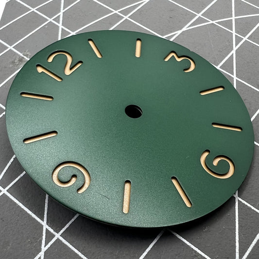 Luminous green watch dial for ST3600 ETA6497/6498 movement, perfect for custom watch builds.