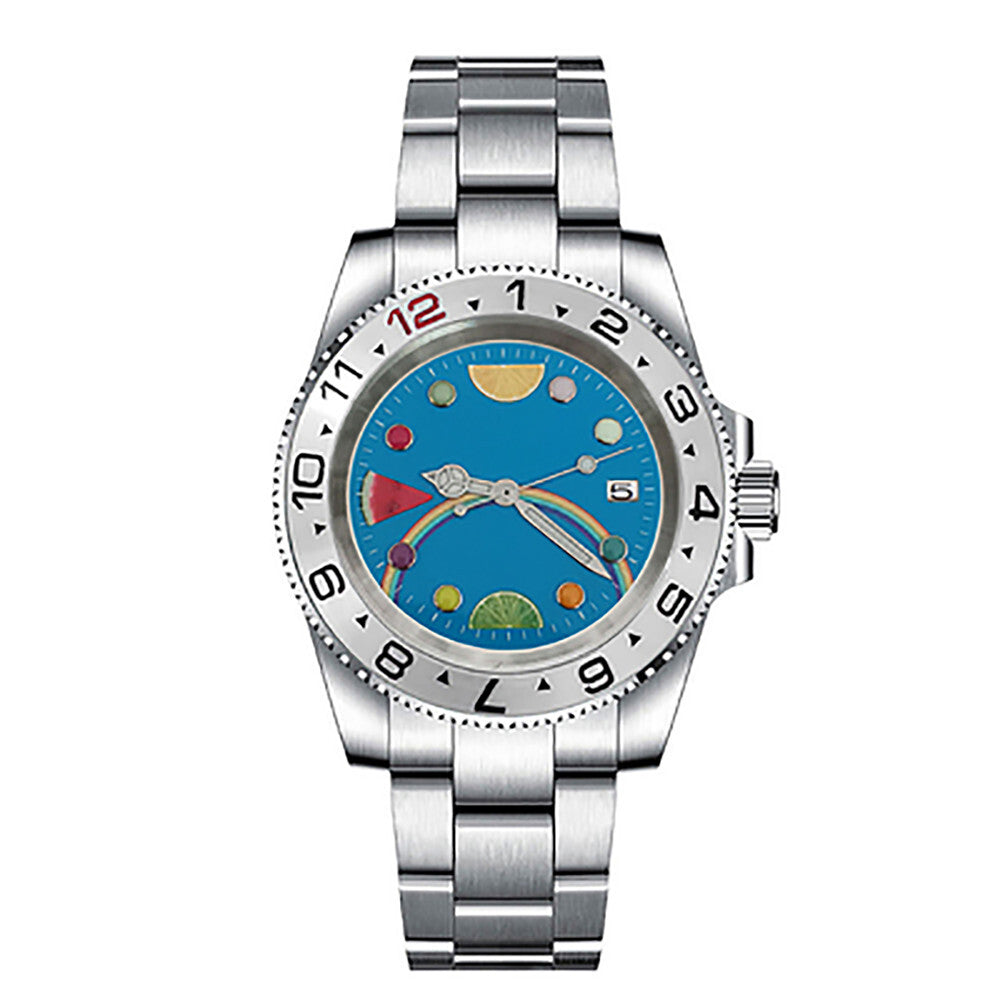 Boîtier de montre lumineux en acier inoxydable 40 mm, verre saphir, bracelet et mouvement NH35