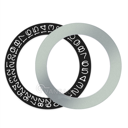 Seiko NH35 NH36 black date disk with clear white numerals for accurate timekeeping.