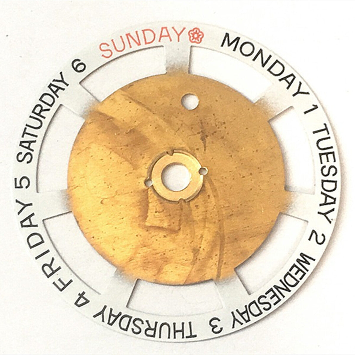 Red Plum Blossom Week Disk Date Wheel Disk Generic for ETA 2834 2836 2846
