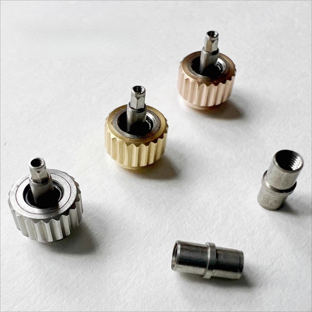 6.0mm watch crown with tube for OMEGA Seamaster 300, durable replacement enhancing precise time setting.