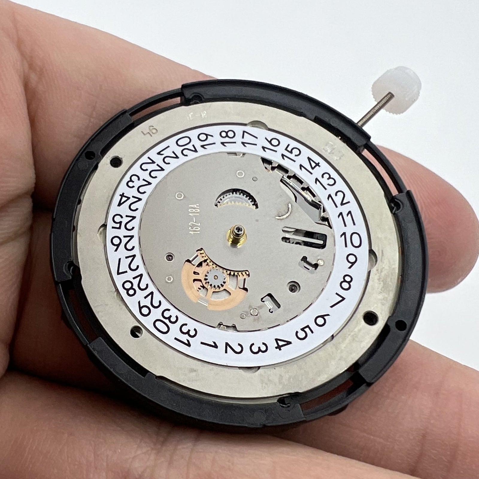ETA C15.111 chronograph mechanical movement by 1853 with white dial, Swiss made precision.
