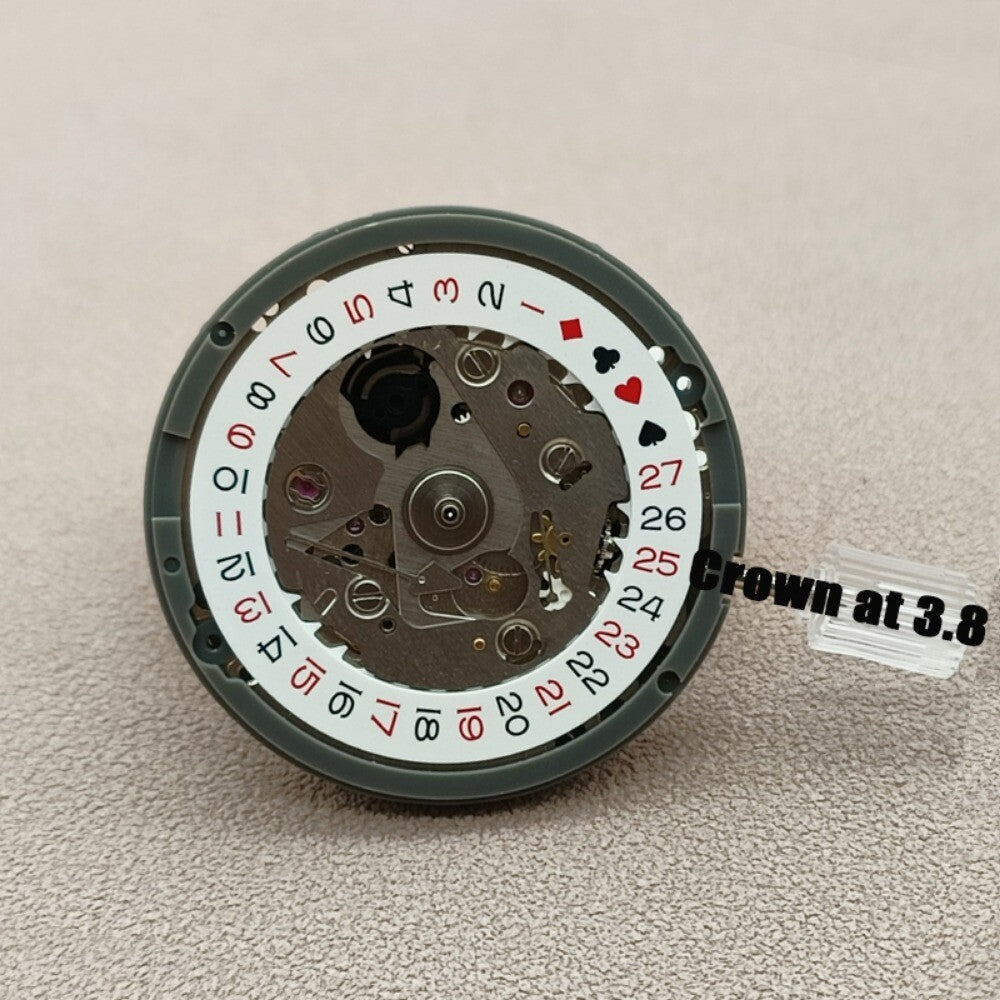 Japan NH35 NH35A Bewegung Schwarz Spaten Automatische Mechanische SKX007 Krone Bei 3/3,8