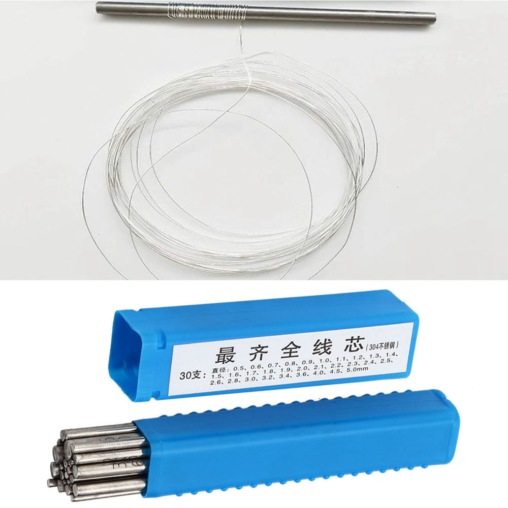 0.5-5mm 304 Stainless Steel Jewelry Cored Rod Wire Welding Soldering Rod