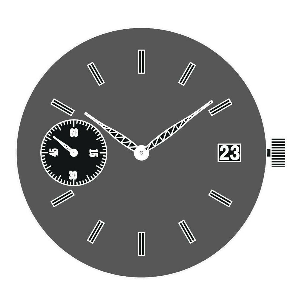 Seagull ST2555 automatic watch movement with small second at 9H, perlage finish, ST25 series precision mechanism.