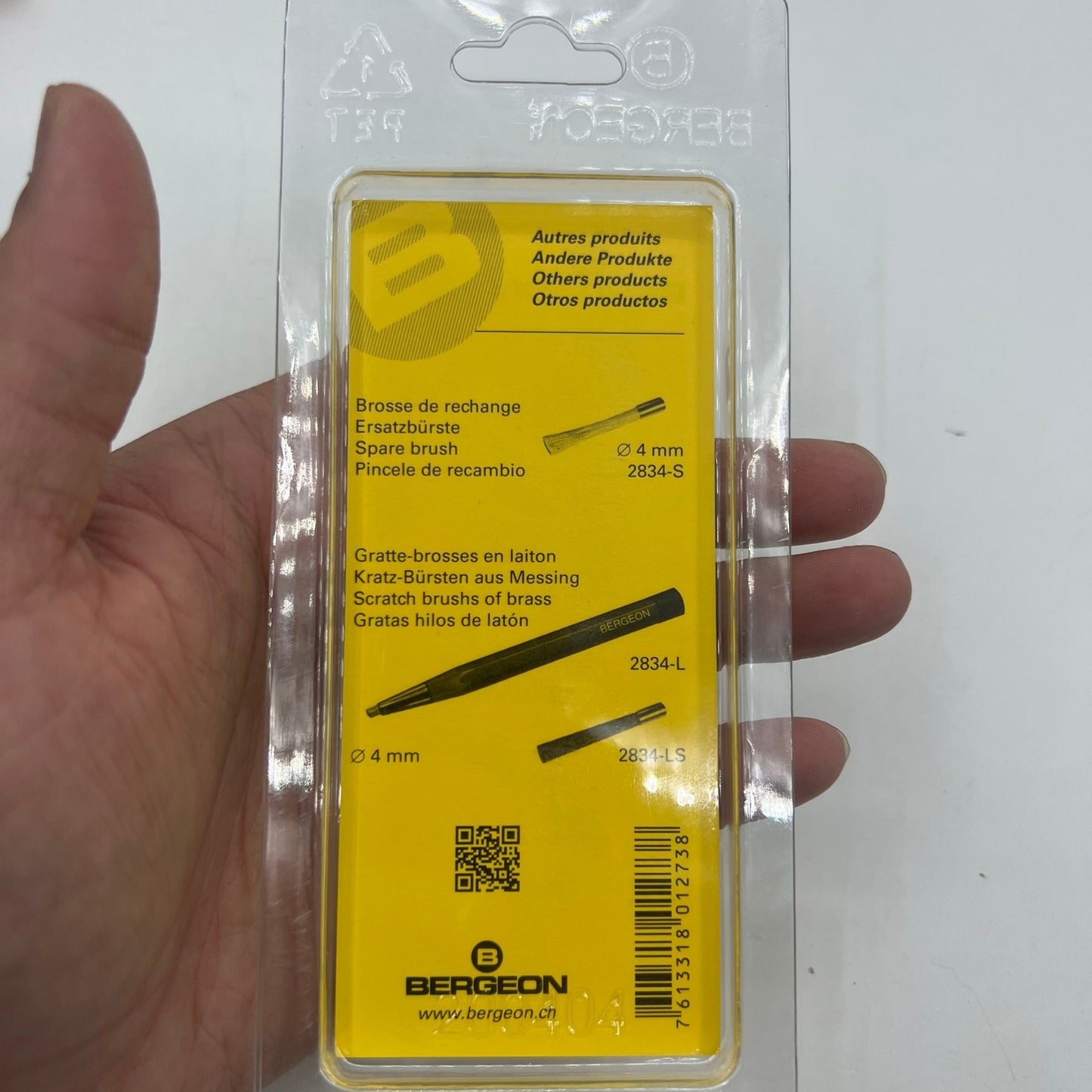 Bergeon 2834-C Faser-Kratzbürste, Glas, Schweizer Reparaturwerkzeug