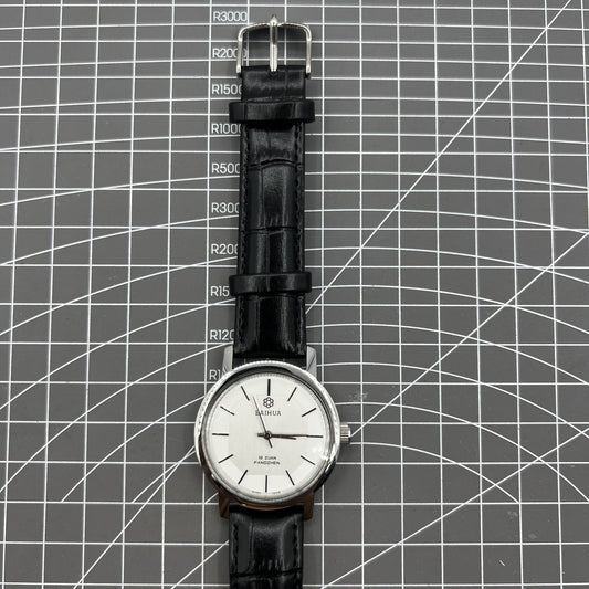 37mm China Baihua manual watch with silver dial, 19 jewels, shock-resistant design for durability