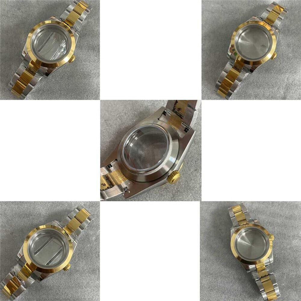 Bracelet de montre 39 mm en verre saphir/boîtier miroir plat pour NH35/NH36