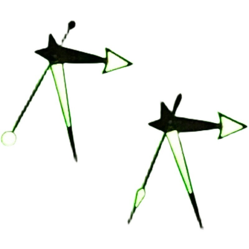Green luminous watch hands set by MYT for ETA 2824/2836 movements, enhancing visibility and style.