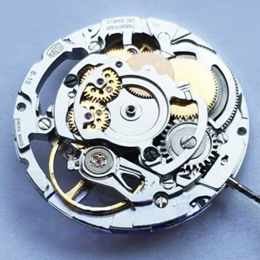 Tianjin 2824 hollow silver mechanical watch movement with 3 hands, China Made, for precise timekeeping