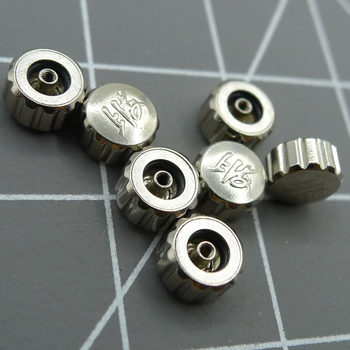 1. Flat shape watch crown set with logo, compatible with Shanghai 7120 movement, Generic brand.