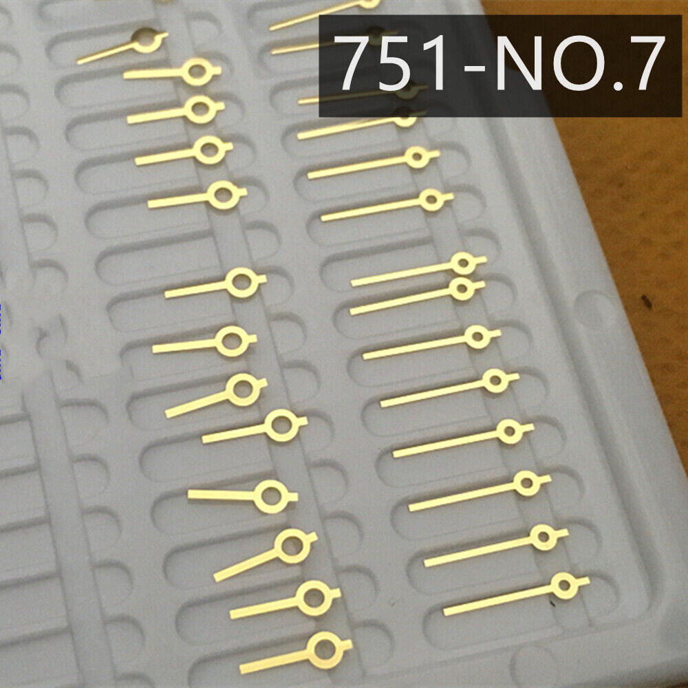Golden watch hands set for Ronda 751 quartz movement, 2 sets by P1-H6-NO7, precise fit accessory