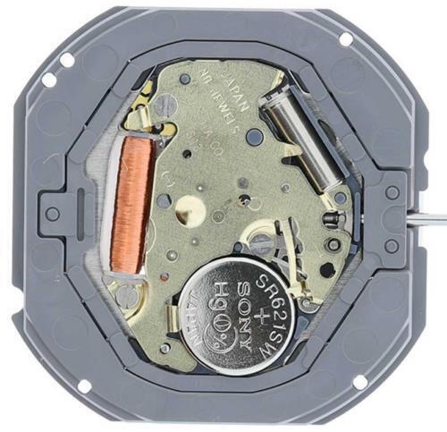 Miyota 1S13 Japan Quartz Movement watch mechanism showing date display at 6 o'clock position.