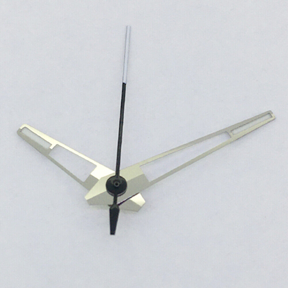 Green luminous watch hands with silver trim compatible with China Made 8215/2813 Miyota 8N24 movements.