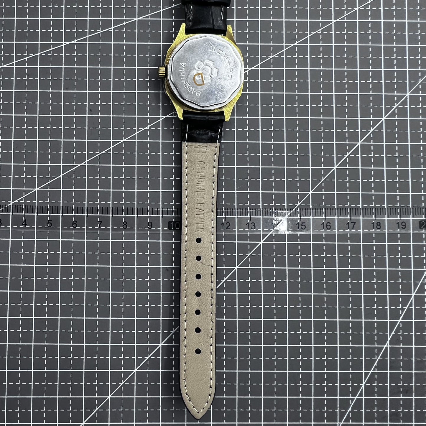 Montre mécanique manuelle Shanghai 33 mm, clou doré, cadran bleu, boîtier carré, 17 juifs